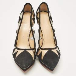 Charlotte Olympia Black PVC and Suede Platform Pumps Size 37.5