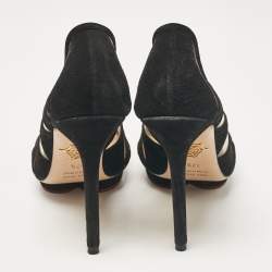 Charlotte Olympia Black PVC and Suede Platform Pumps Size 37.5