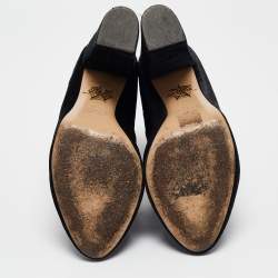 Charlotte Olympia Black Velvet Alba Ankle Boots Size 39.5