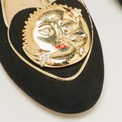 Charlotte Olympia Black Suede Eclipse Ballet Flats Size 35