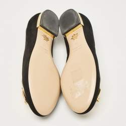 Charlotte Olympia Black Suede Eclipse Ballet Flats Size 35