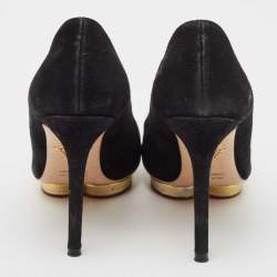 Charlotte Olympia Black Suede Dolly Platform Pumps Size 39