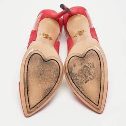 Pre Owned Charlotte Olympia Pink/Transparent PVC and Suede Montana Pumps Size 40