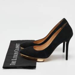 Pre Owned Charlotte Olympia Black Suede Debbie Platform Pumps Size 38