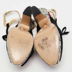 مملوكة مسبقًا Charlotte Olympia Red/Gold Suede And Leather Love Ankle Strap Sandals Size 39