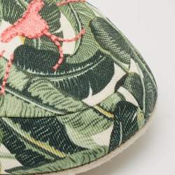 Charlotte Olympia Multicolor Embroidered Fabric Flamingo Smoking Slippers Size 38
