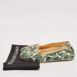 Charlotte Olympia Multicolor Embroidered Fabric Flamingo Smoking Slippers Size 38