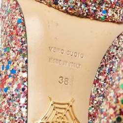 Charlotte Olympia Multicolor Glitter Dolly Platform Pumps Size 38