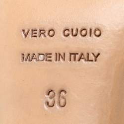 Pre Owned Charlotte Olympia Red Suede and PVC Platform Pumps Size 36