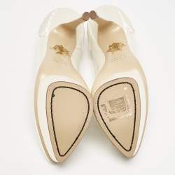 Charlotte Olympia White Satin Paloma Platform Pumps Size 37