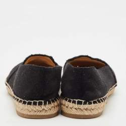 Charlotte Olympia Black Terry Fabric Kitty Espadrille Flats Size 38