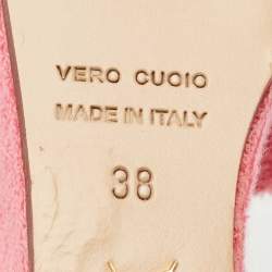 Charlotte Olympia Pink Terry Fabric Jayne Platform Wedge Sandals Size 38