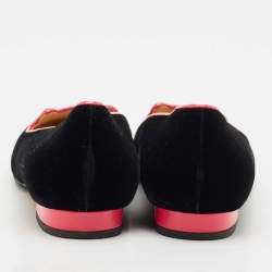 Charlotte Olympia x Barbie Collection Black/Pink Velvet Kitty Ballet Flats Size 37.5