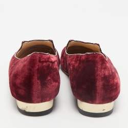 Charlotte Olympia Red Velvet Kitty Smoking Slippers Size 38