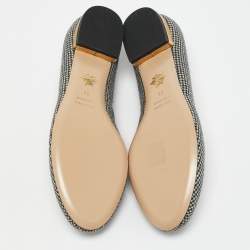 Charlotte Olympia Grey Canvas Emoticats Smoking Slippers Size 38