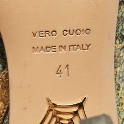 Pre Owned Charlotte Olympia Metallic Snakeskin D'orsay Pumps Size 41