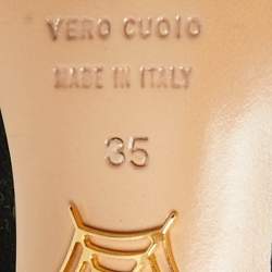 Pre Owned Charlotte Olympia Black Suede Dolly Platform Slingback Pumps Size 35