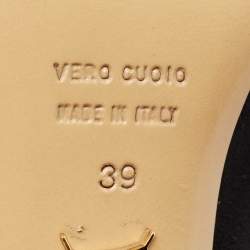 Pre Owned Charlotte Olympia Black Suede Dolly Platform Slingback Pumps Size 39