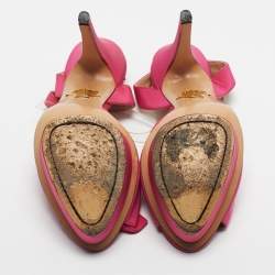 Pre Owned Charlotte Olympia Pink Satin Serena Ankle Strap Sandals Size 39