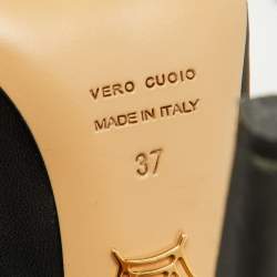 Pre Owned Charlotte Olympia Black Leather Dolly Platform Pumps Size 37