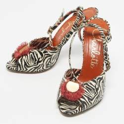 Pre Owned Charlotte Olympia White Snakeskin Embossed Leather Izzy Gone Wild Peep Toe Pumps Size 36