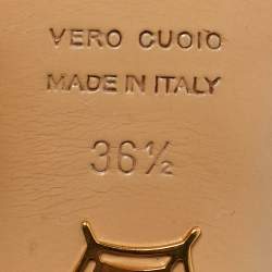 Pre Owned Charlotte Olympia Brown PVC and Suede Take 85 Film Strap Sandals Size 36.5