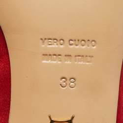 مملوكة مسبقًا Charlotte Olympia Red Satin Cheeky Kitty Ballet Flats Size 38