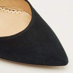 مملوكة مسبقًا صندل شارلوت أوليمبيا سويدي وريش نعام أسود مقاس 36