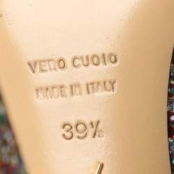 مملوكة مسبقًا حذاء كعب عالي شارلوت أوليمبيا بريسيلا متعدد الألوان جليتر نعل سميك مقاس 39.5