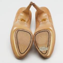 مملوكة مسبقًا  حذاء كعب عالي شارلوت أوليمبيا دولي شامواه خمري نعل سميك مقاس 37.5