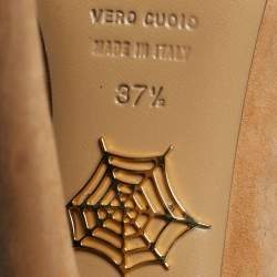 مملوكة مسبقًا حذاء كعب عالي شارلوت أوليمبيا دولي شامواه خمري نعل سميك مقاس 37.5