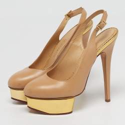 مملوكة مسبقًا حذاء كعب عالي شارلوت أوليمبيا دوللي سويدي أحمر بحزام للكاحل معل سميك مقاس 40