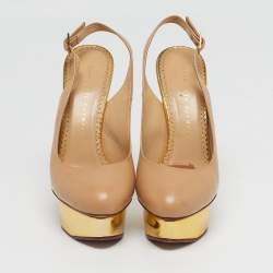 مملوكة مسبقًا حذاء كعب عالي شارلوت أوليمبيا دوللي سويدي أحمر بحزام للكاحل معل سميك مقاس 40