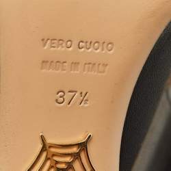 Pre Owned Charlotte Olympia Lucinda Size 37.5 Black Leather Ankle Length Boots