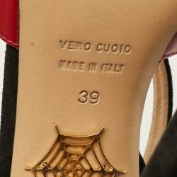 Pre Owned Charlotte Olympia Size 39 Red Patent Leather Suede Platform Sandals