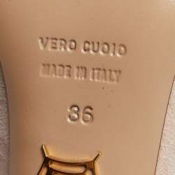 Pre Owned حذاء كعب عالي شارلوت أوليمبيا دوللي نعل سميك سويدي بيج فاتح مقاس 35.5