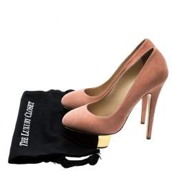 Charlotte Olympia Salmon Pink Suede Dolly Platform Pumps Size 39