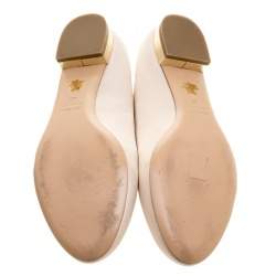 Pre Owned Charlotte Olympia Pale Pink Kitty Embroidered Satin Flats Size 40