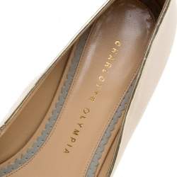 Pre Owned Charlotte Olympia Pale Pink Kitty Embroidered Satin Flats Size 40