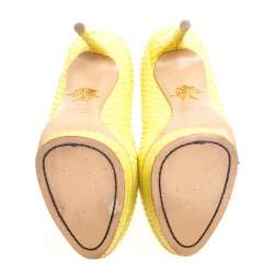 Pre Owned حذاء شارلوت اوليمبيا بريسيلا جلد ثعبان وردي نعل سميك مقاس 40