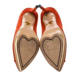 Charlotte Olympia Red Suede Fairest Of Them All Platform Pumps Size 36.5