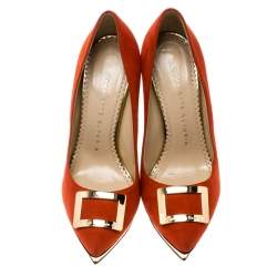 Charlotte Olympia Red Suede Fairest Of Them All Platform Pumps Size 36.5