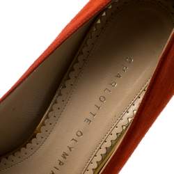 Charlotte Olympia Red Suede Fairest Of Them All Platform Pumps Size 36.5