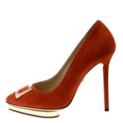 Charlotte Olympia Red Suede Fairest Of Them All Platform Pumps Size 36.5