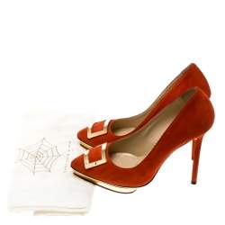 Charlotte Olympia Red Suede Fairest Of Them All Platform Pumps Size 36.5