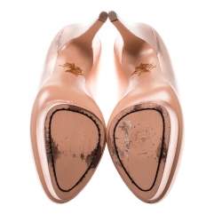 Pre Owned Charlotte Olympia Metallic Gold Leather Dolly Platform Pumps Size 39.5