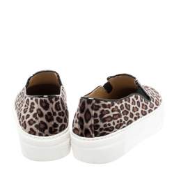 Charlotte Olympia Multicolor Leopard Print Velvet Cool Cats Slip On Sneakers Size 36