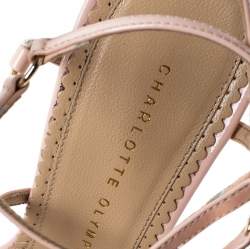 Pre Owned Charlotte Olympia Pink Patent Leather Strappy Platform Sandals Size 40