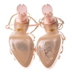 Pre Owned Charlotte Olympia Pink Patent Leather Strappy Platform Sandals Size 40