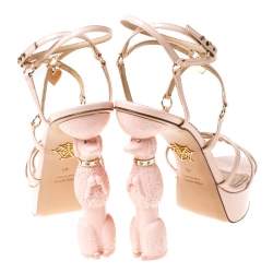 Pre Owned Charlotte Olympia Pink Patent Leather Strappy Platform Sandals Size 40